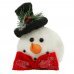 Χριστουγεννιάτικος Διακοσμητικός Χιονάνθρωπος, με Μαύρο Καπέλο (15cm)